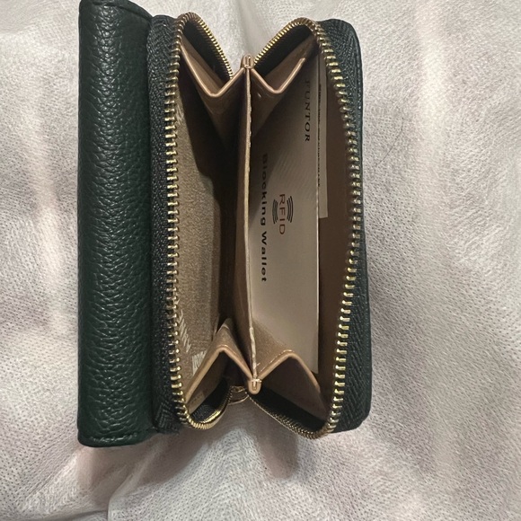 Green Wallet with Gold Accent - Picture 2 of 6